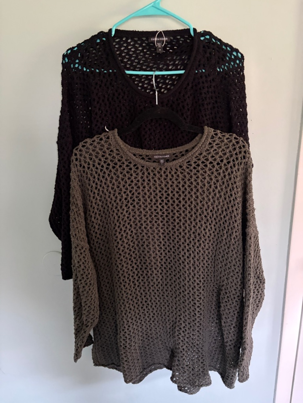 Eileen Fisher open crochet sweaters